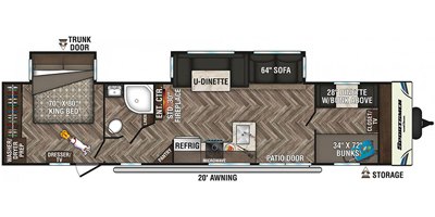 2020 KZ Sportsmen Destination 362BH floorplan