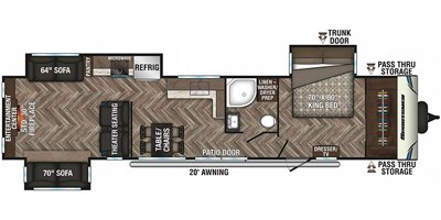 2020 KZ Sportsmen Destination 363RL floorplan