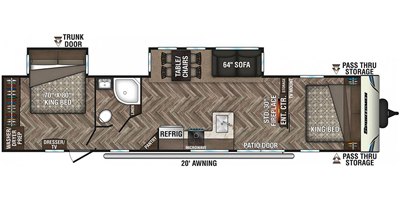 2020 KZ Sportsmen Destination 362DB floorplan