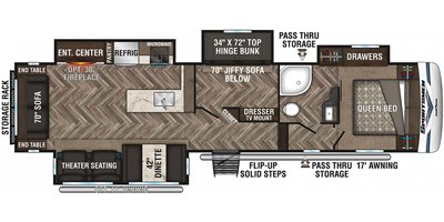 2020 KZ Sportsmen Fifth Wheel 344BH floorplan