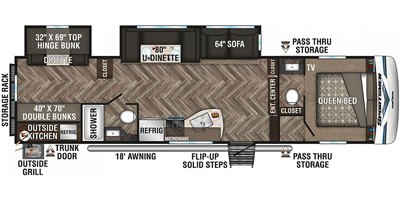 2020 KZ Sportsmen Fifth Wheel 302BHK floorplan