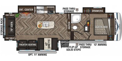 2020 KZ Sportsmen Fifth Wheel 303RL floorplan