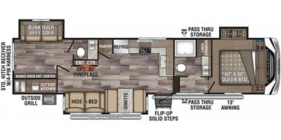 2020 KZ Durango Half-Ton D291BHT floorplan
