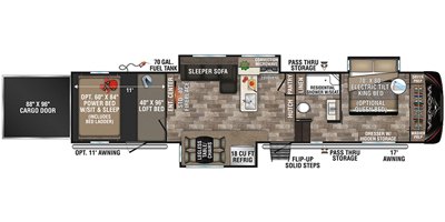 2020 KZ Venom V3911TK floorplan