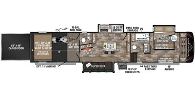 2020 KZ Venom V4013TK floorplan