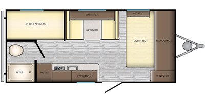 2020 CrossRoads Zinger Lite ZR18BH floorplan