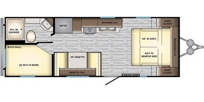 2020 CrossRoads Zinger Lite ZR229BH floorplan