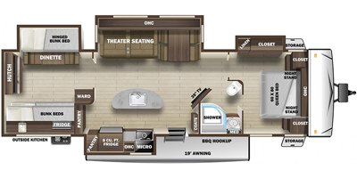 2020 Highland Ridge Open Range OT310BHS floorplan