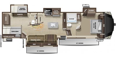 2020 Highland Ridge Silverstar SF374BHS floorplan