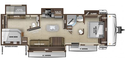 2020 Highland Ridge Mesa Ridge MR328BHS floorplan