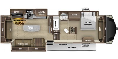 2020 Highland Ridge Mesa Ridge MF384RLS floorplan
