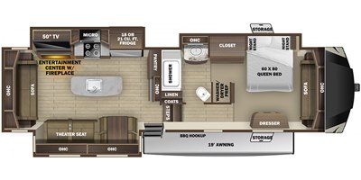 2020 Highland Ridge Open Range OF384RLS floorplan