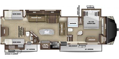 2020 Highland Ridge Open Range OF427BHS floorplan
