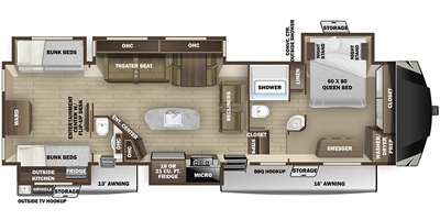 2020 Highland Ridge Open Range OF427BHS floorplan