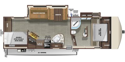2020 Starcraft Telluride 296BHS floorplan