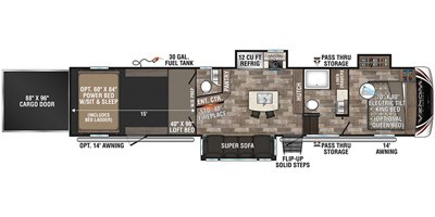 2020 KZ Venom V-Series V3815TK floorplan