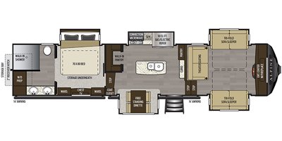 2020 Keystone Alpine 3712KB floorplan