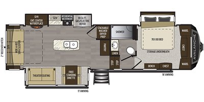 2020 Keystone Avalanche 312RS floorplan