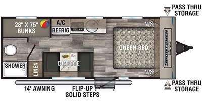 2020 KZ Sportsmen Classic 190BH floorplan