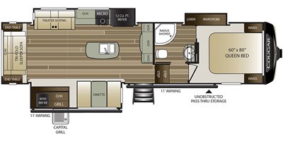 2020 Keystone Cougar (East) 302RLS floorplan