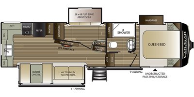 2020 Keystone Cougar Half-Ton (All Regions) 29MBS floorplan