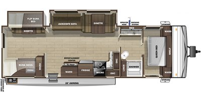 2020 Highland Ridge Open Range Conventional OT32BHS floorplan