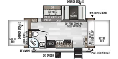 2020 Forest River Rockwood Roo 21SS floorplan