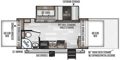 2020 Forest River Rockwood Roo 21SSL floorplan