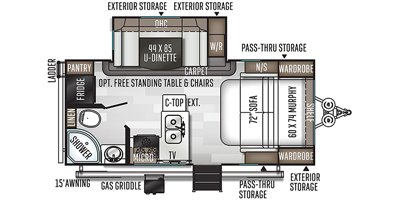 2020 Forest River Flagstaff Micro Lite 21DS floorplan