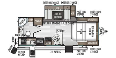 2020 Forest River Flagstaff Micro Lite 25BDS floorplan