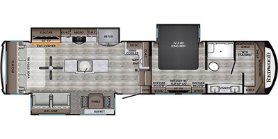 2020 CrossRoads Redwood RW3901WB floorplan