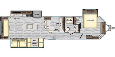 2020 CrossRoads Hampton HP374BAR floorplan