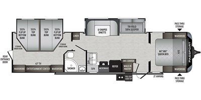 2020 Keystone Passport Grand Touring (East) 3400QD GT floorplan