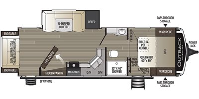2020 Keystone Outback Ultra-Lite 252URS floorplan