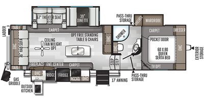 2020 Forest River Rockwood Ultra Lite FW 2888WS floorplan