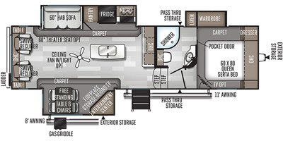 2020 Forest River Rockwood Ultra Lite FW 2889WS floorplan