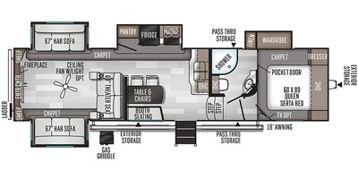 2020 Forest River Rockwood Ultra Lite FW 2898KS floorplan