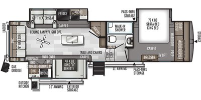 2020 Forest River Flagstaff Classic Super Lite FW 8529CSB floorplan