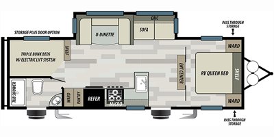 2020 Forest River Wildwood West 27TDSS floorplan