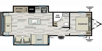 2020 Forest River Wildwood West 27RE floorplan