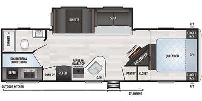 2020 Keystone Springdale (East) 295BH floorplan