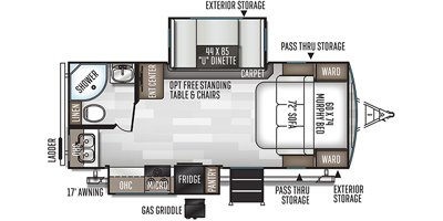 2020 Forest River Flagstaff Super Lite 23FBDS floorplan
