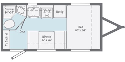 2020 Winnebago Micro Minnie 1708FB floorplan