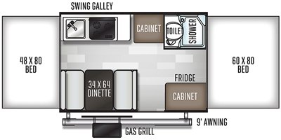 2020 Forest River Rockwood Freedom 1950 floorplan