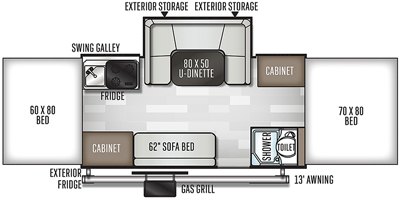 2020 Forest River Rockwood Freedom 2716F floorplan