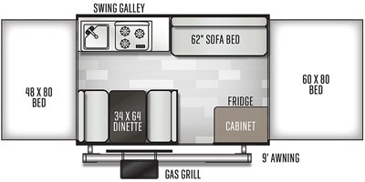 2020 Forest River Flagstaff Sports Enthusiast Package 207SE floorplan