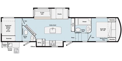 2020 Winnebago Voyage Fifth Wheel V3238BHL floorplan