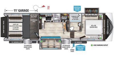 2020 Grand Design Momentum G-Class (Fifth Wheel) 328G floorplan