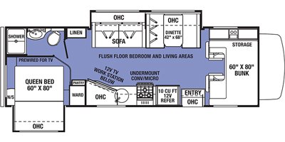 2020 Forest River Sunseeker 2550DS LE floorplan