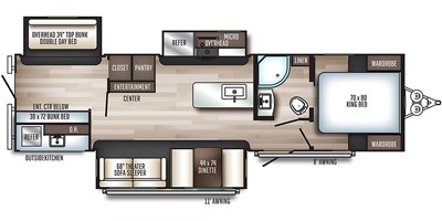 2020 Palomino SolAire Ultra Lite 314 TSBH floorplan